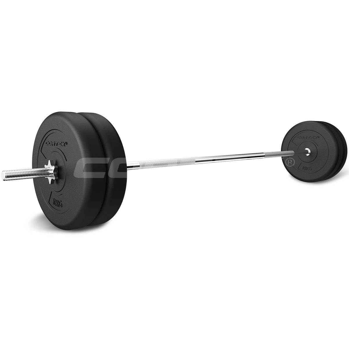 CORTEX 90kg (200lb) EnduraShell Olympic Barbell Weight Set for Home Gym & Strength Training