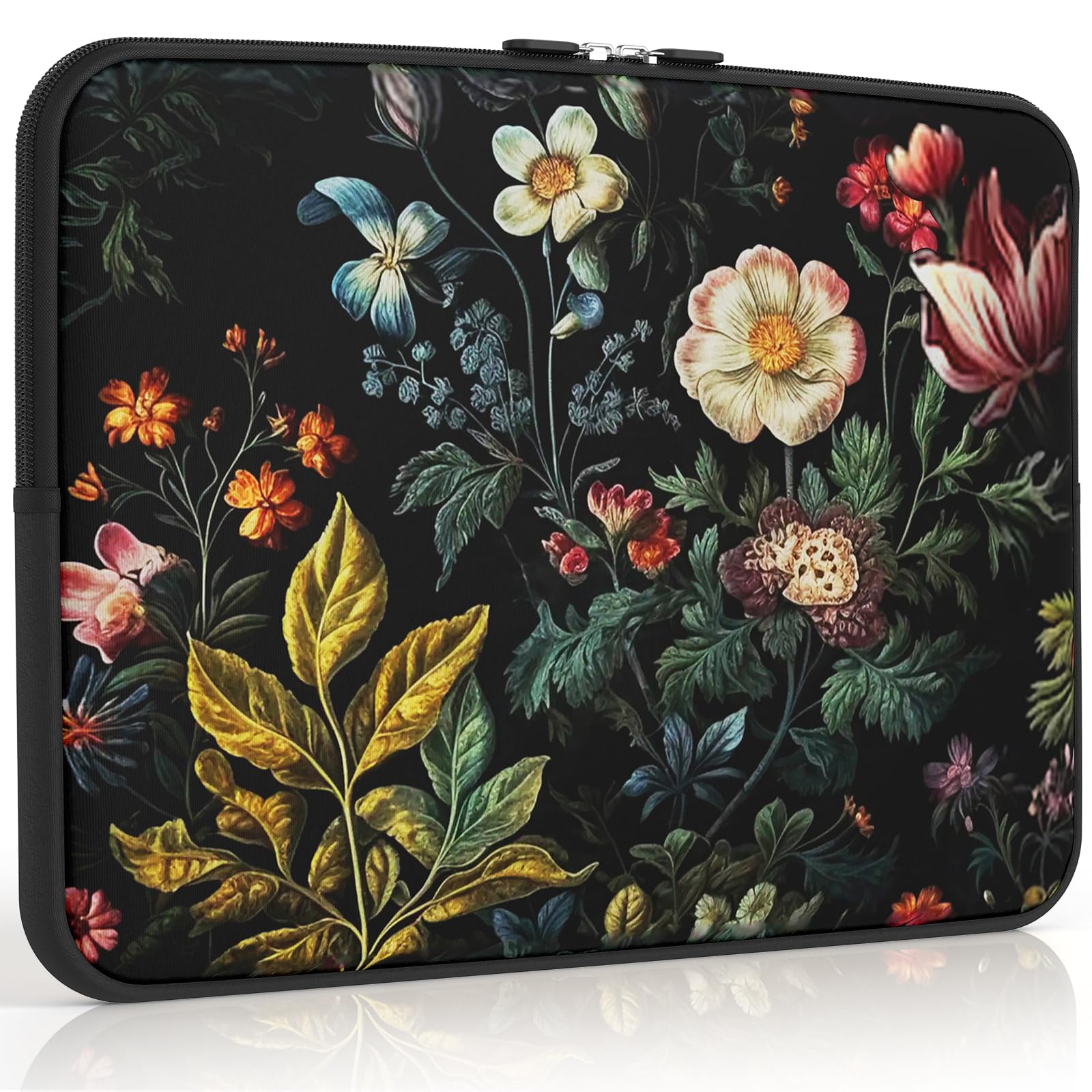 iCasso 13-14 Inch Laptop Sleeve for MacBook Air/Pro, Chromebook, HP, Dell - Vintage Floral Design Slim Protective Travel Case | Perfect for Work, School & Business Trips