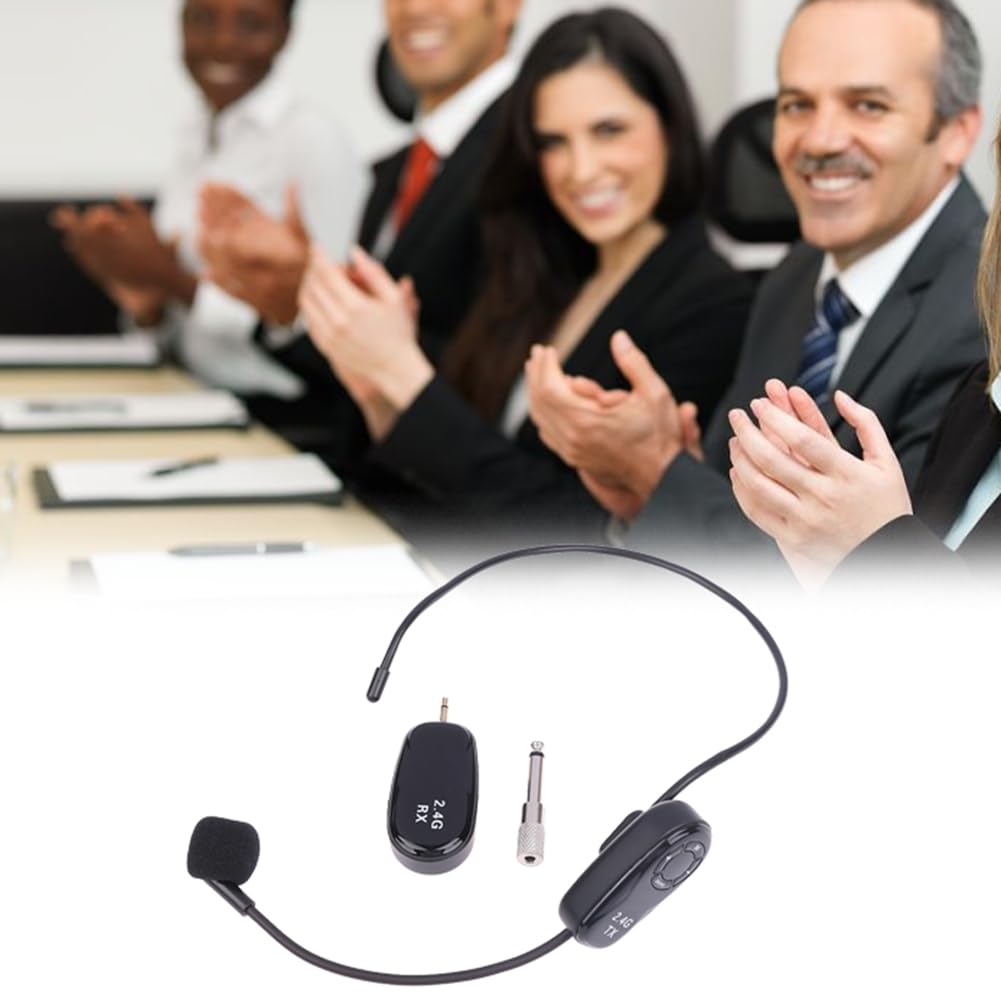 Graootoly Universal 2.4G Wireless Headset with Microphone - Bee Teaching Amplifier, Durable & Easy to Install for Online Classes, Webinars, and Remote Work