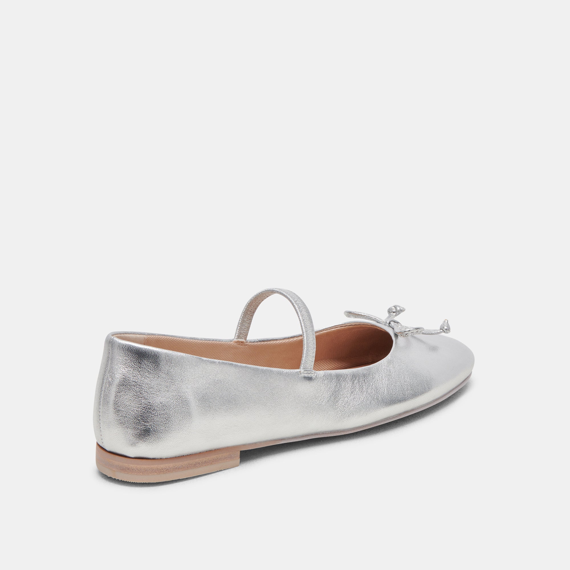CARIN BALLET FLATS Women's Silver Metallic Leather Shoes - Comfortable & Stylish for Work, Office, and Casual Wear