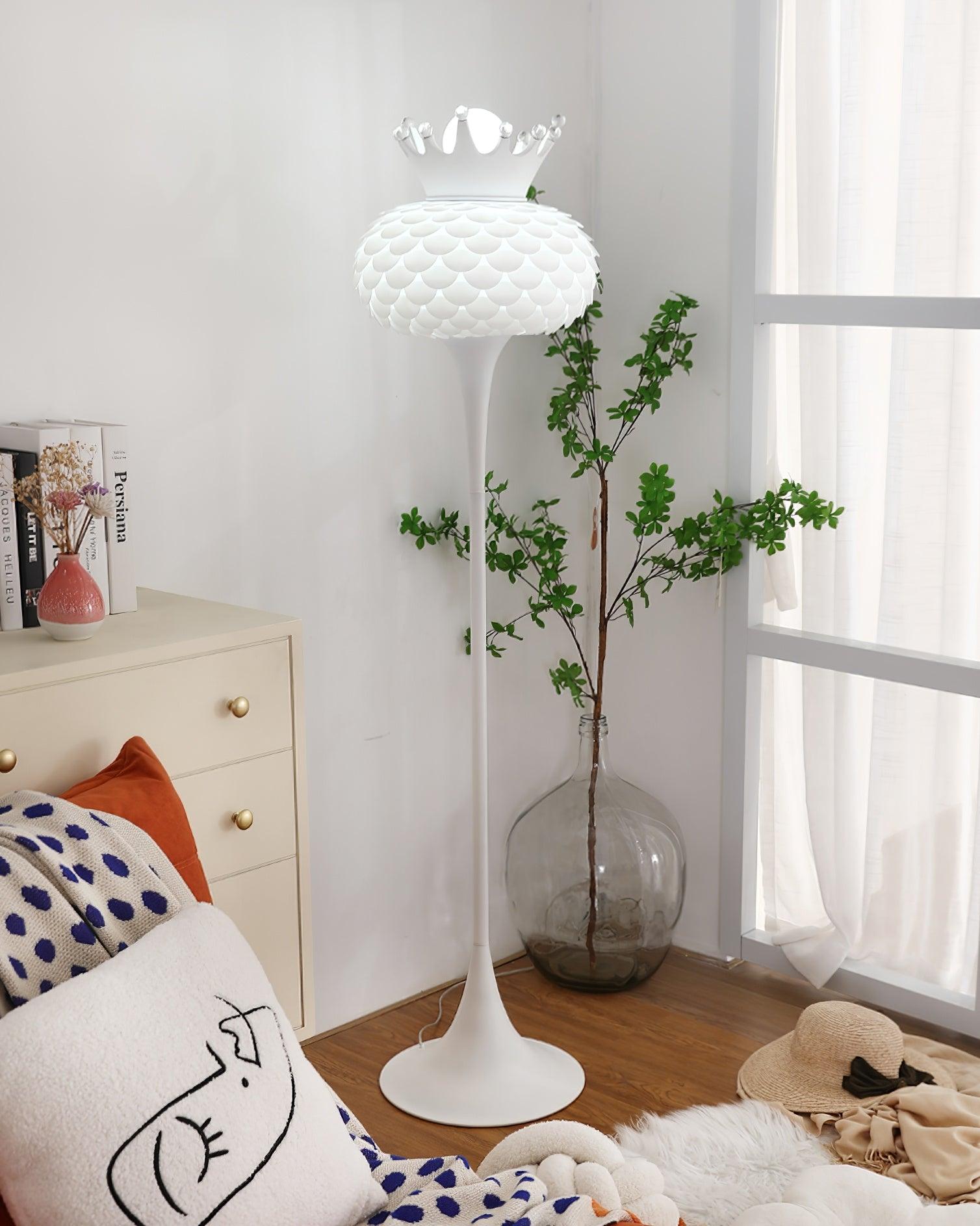 Aluvia Crown Floor Lamp - Modern LED Standing Light with Adjustable Brightness, Perfect for Living Room, Bedroom, or Office Decor