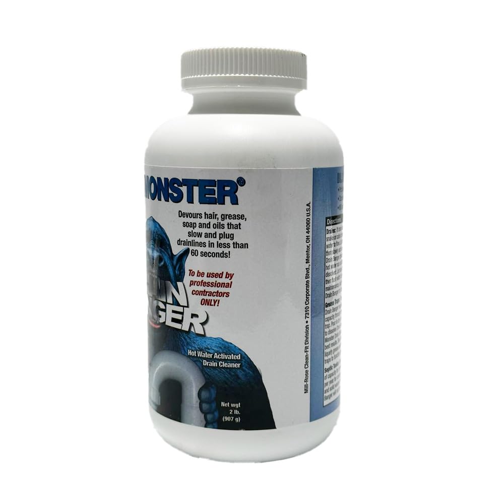 Blue Monster Drain Banger Drain Cleaner - 2 lbs. (2 Pack) | Fast Clog Remover for Kitchen Sinks, Showers & Bathtubs | Powerful Pipe Cleaning Solution