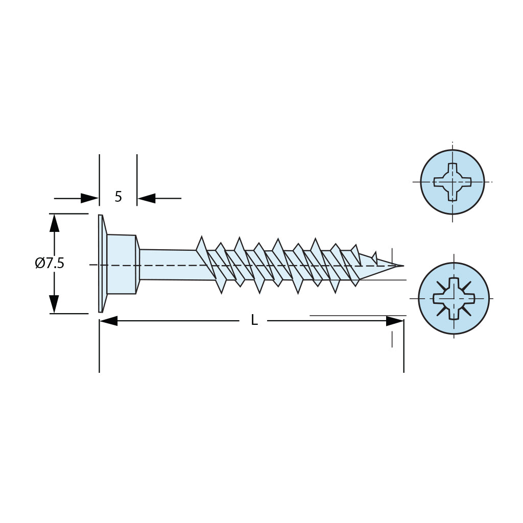 HI LO Funnel Head Screws with POZI Recess - High Strength Construction Fasteners for Furniture, Cabinets and DIY Projects