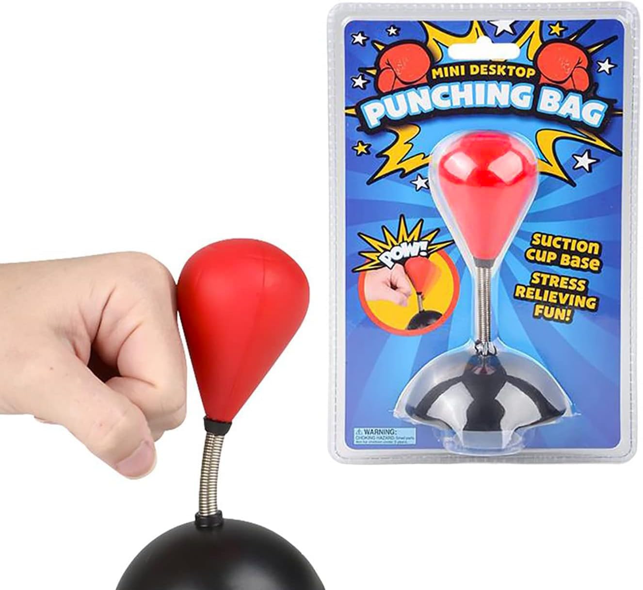 Desktop Punching Bag for Stress Relief, Fun Table Top Games for Kids & Adults, Junior Beginner Party Favors for Birthday & Office Decor