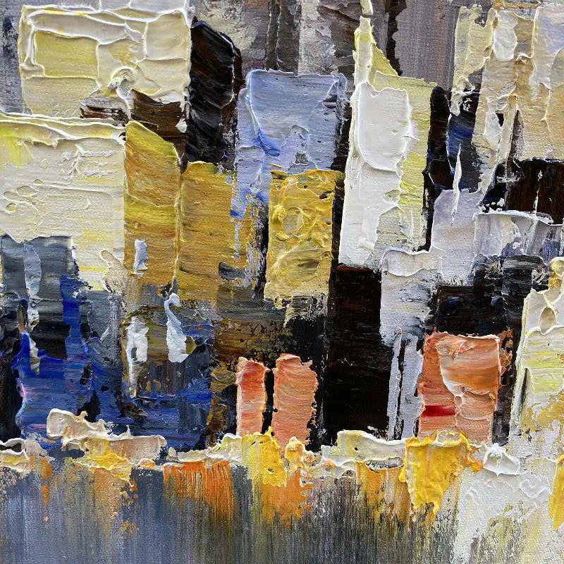 Urban Landscape Painting #UL 008 - Modern Wall Art for Living Room, Office & Bedroom Decor - Handmade Canvas Artwork for Home Interior Design