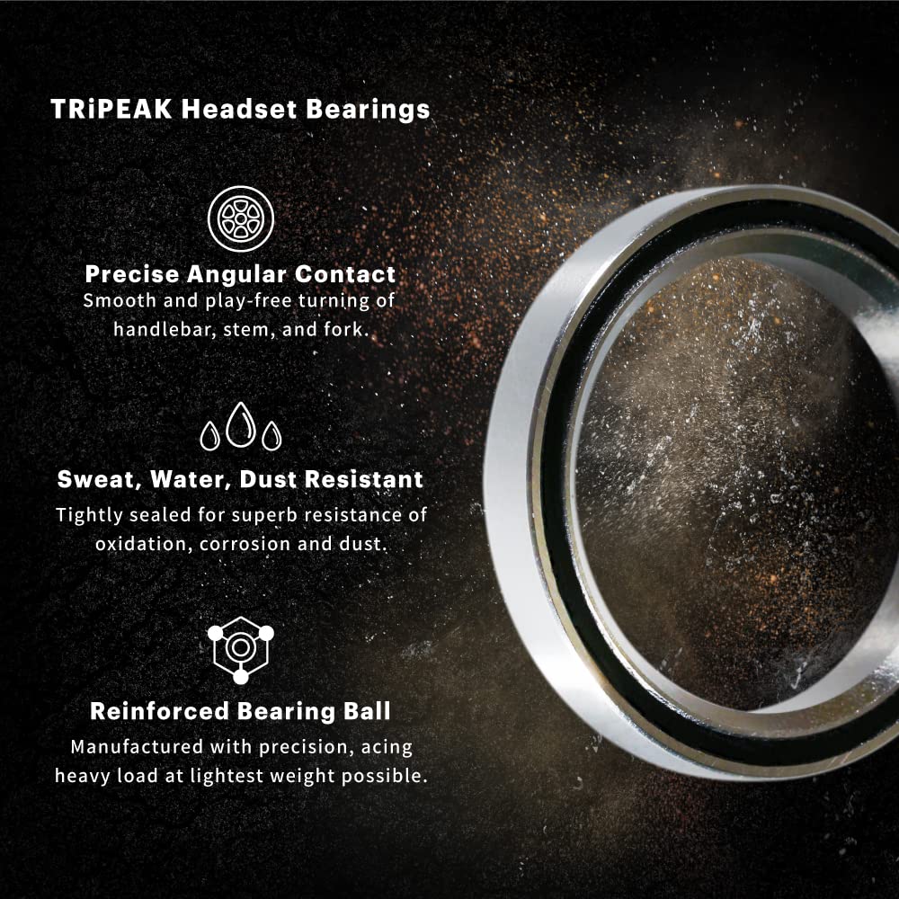 Premium 45.8mm Bicycle Headset Sealed Angular Contact Bearing - 36.8mm ID x 6.5mm Width (45°/45° Angle) - High Performance Bike Steering Replacement Part - Ideal for Mountain Bikes, Road Bikes & BMX Upgrades