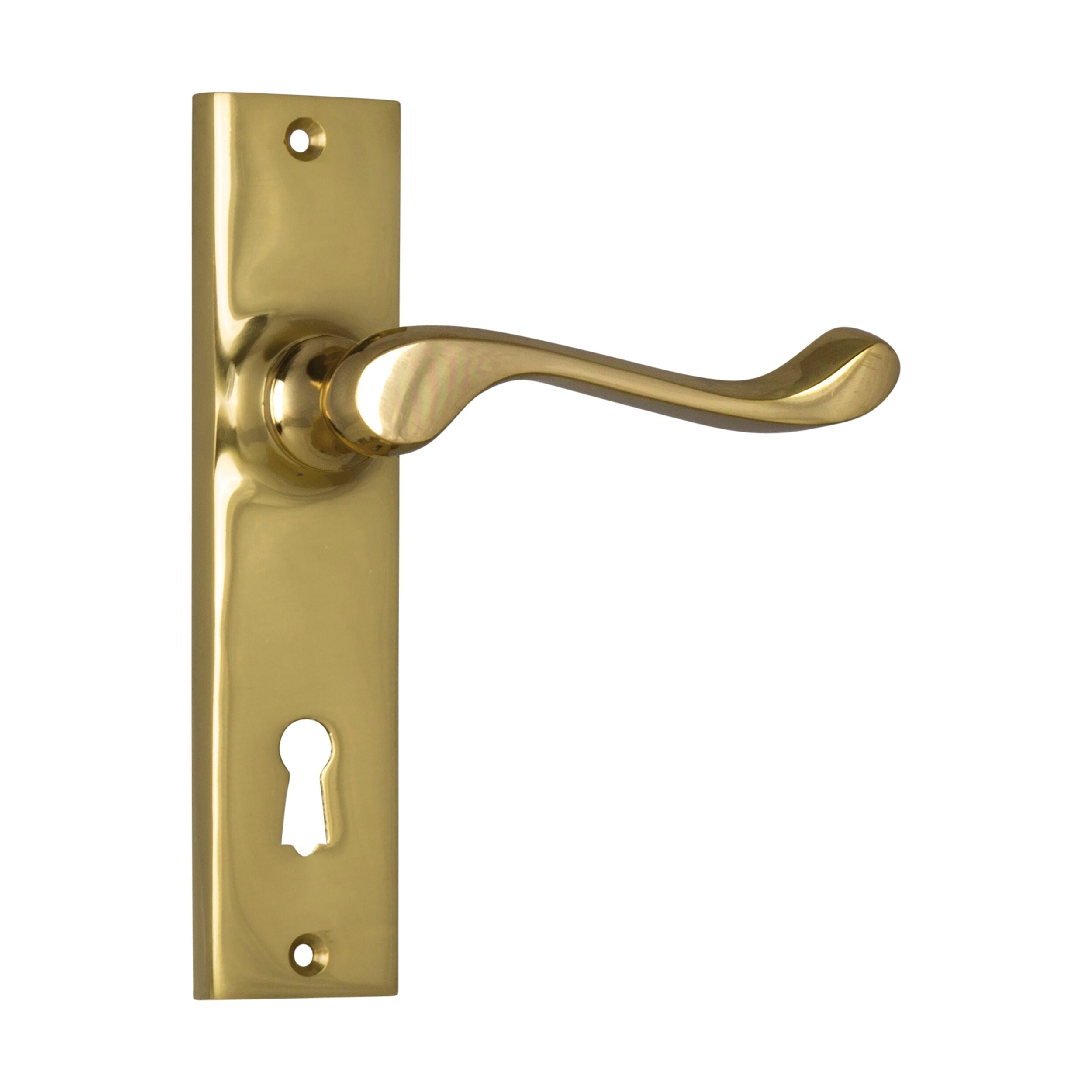 Fremantle Door Lever Lock Set - 1026 Polished Brass - H150xW35xP50mm - Perfect for Bedroom, Bathroom & Interior Doors - Secure & Stylish Hardware Upgrade