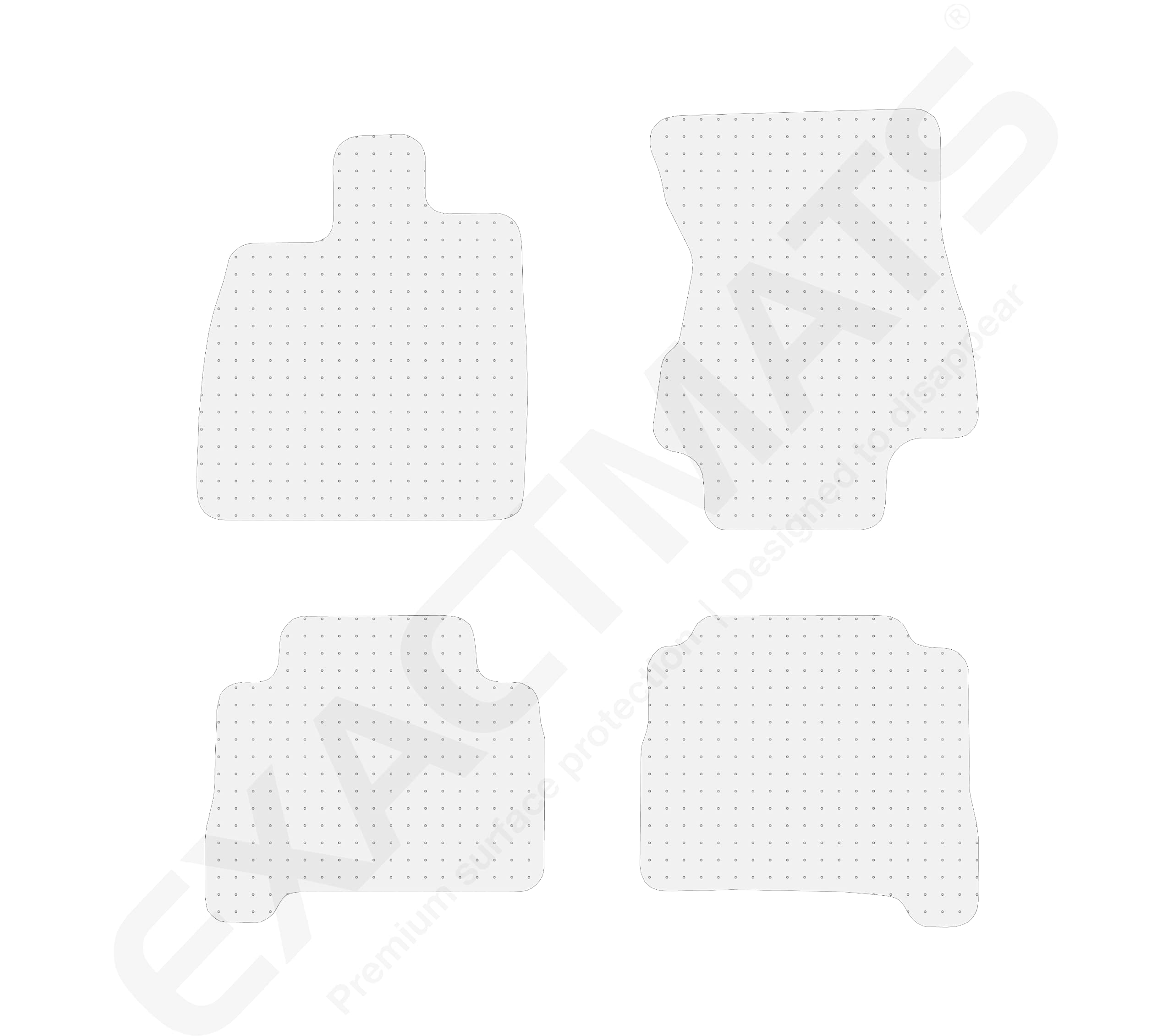 Premium Clear Floor Mats for Lexus LS 500h (RWD/Executive) 2018-2023 - 1st & 2nd Row Protection - Made in USA - Durable Car Floor Liners for All-Weather & Luxury Interior Protection