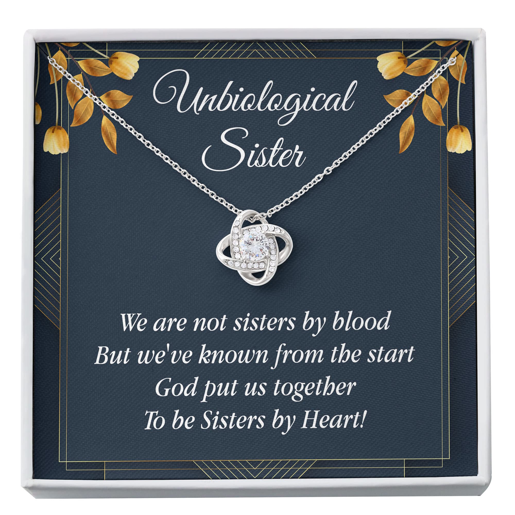Unbiological Sister Necklace - Best Friend Gift for Women, Love Knot BFF Friendship Jewelry - Perfect for Birthdays, Anniversaries & Sister Appreciation Gifts