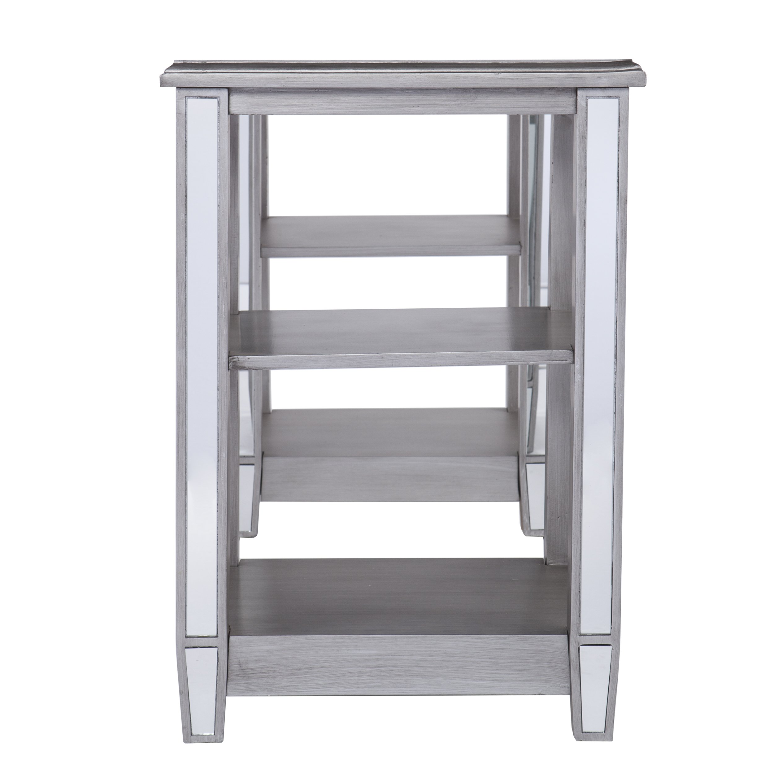 SEI Furniture Wedlyn Mirrored Desk - Silver Finish Modern Writing Desk with Mirror for Home Office, Bedroom, or Dressing Room