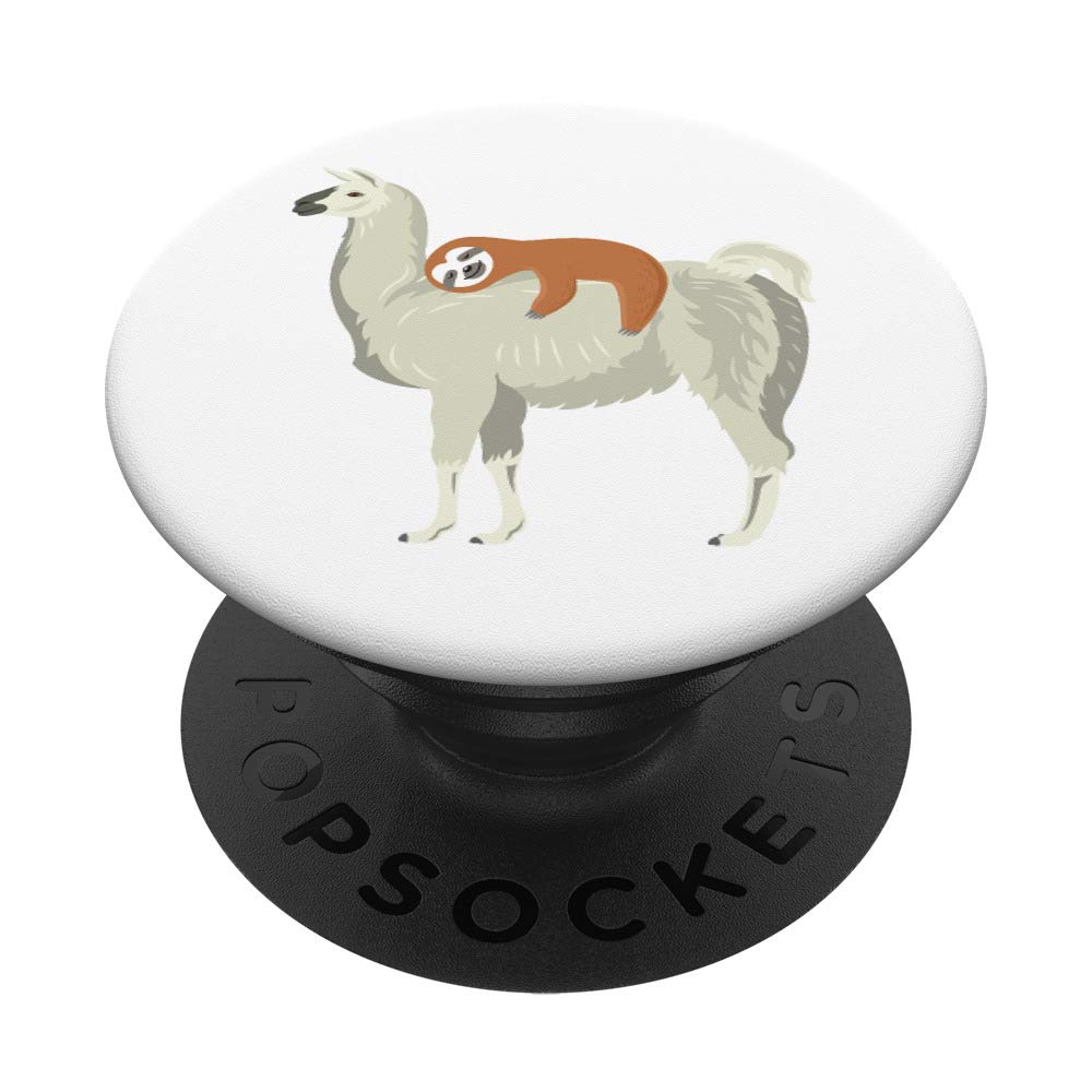 Funny Sloth Sleeping on Llama Phone Grip - Swappable PopSocket for iPhone, Samsung & Tablets | Perfect for Everyday Use, Travel & Work