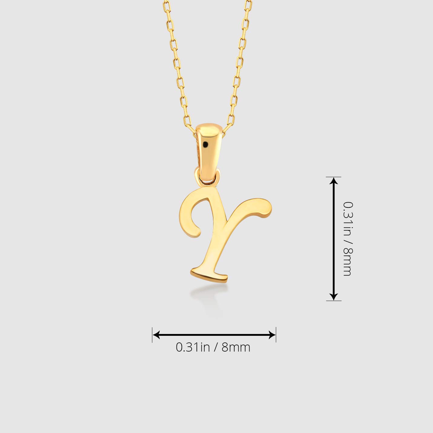 14K Solid Gold Custom Initial Necklace for Women - Personalized A-Z Letter Pendant with 18