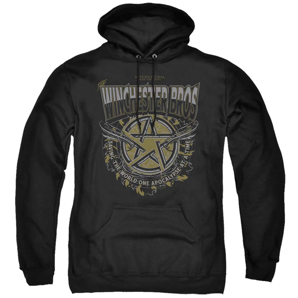 Supernatural Winchester Bros Black Hoodie - Men's Casual Pullover Sweatshirt for TV Show Fans & Streetwear Fashion