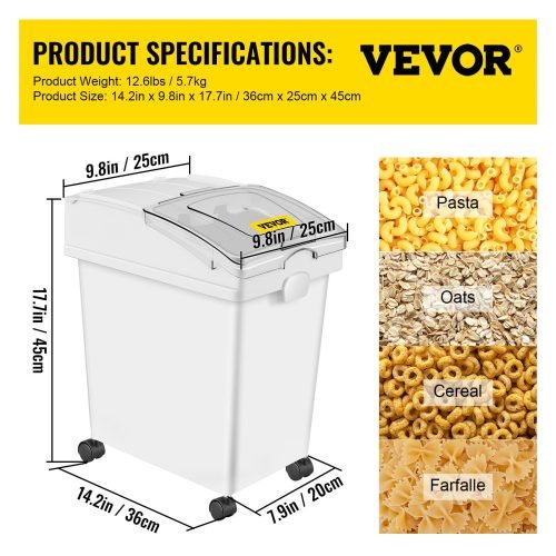 3 Pack 6.6 Gallon Commercial Kitchen Storage Bins with Scoop & Lid - Heavy Duty Food Containers for Restaurant, Bakery, Pantry Organization | Airtight, Stackable & Durable Storage Solutions for Bulk Food, Flour, Sugar, Rice & Dry Goods