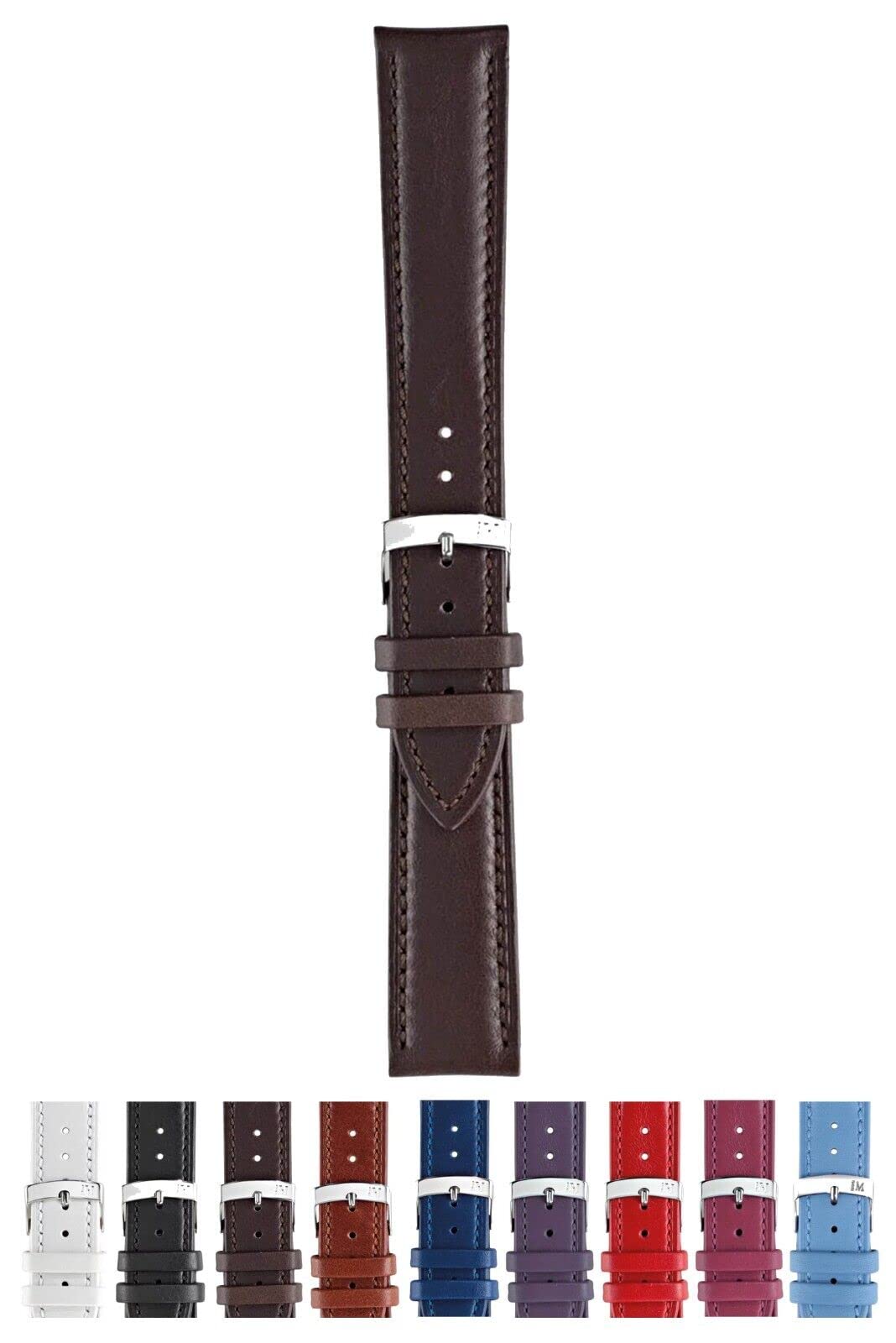 Premium Musa Calf Leather Watch Strap with Chrome Buckle for Dress Watches