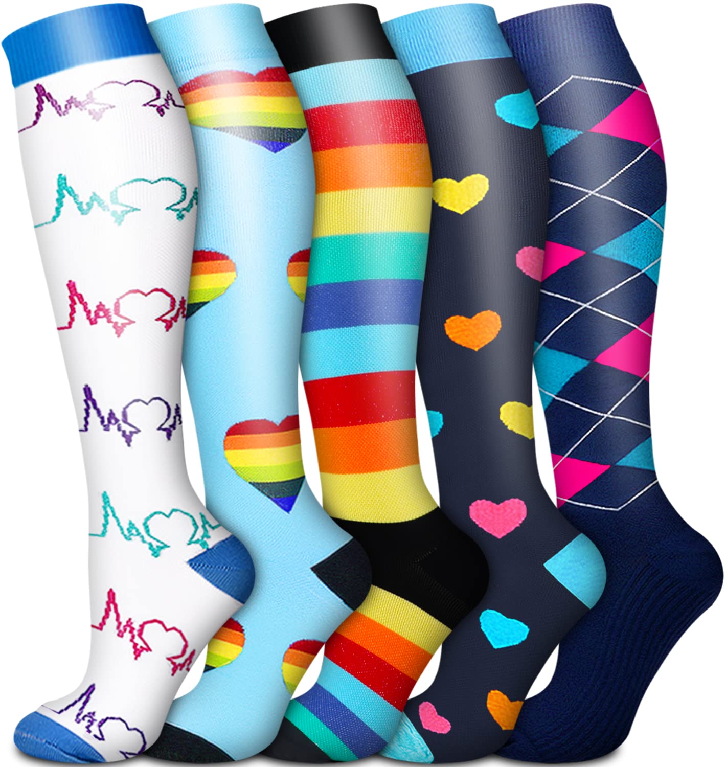 Copper Compression Socks for Women & Men - Improve Blood Circulation & Recovery - Best for Running, Nursing, Hiking, Travel & Flight - Perfect for Athletes, Nurses & Frequent Flyers
