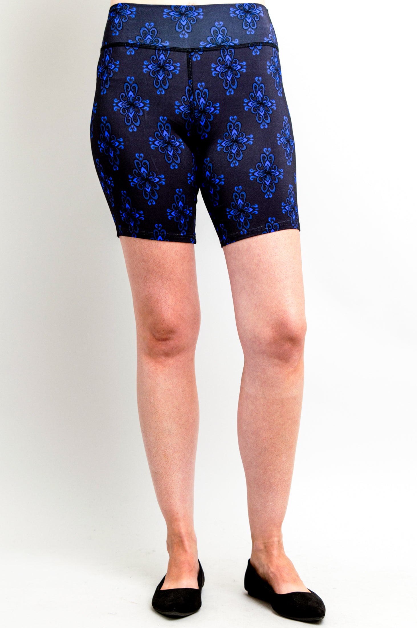 Hallie Women's Blue French Terry Bamboo Shorts - Soft & Breathable Lounge Shorts for Yoga, Sleep & Summer Comfort