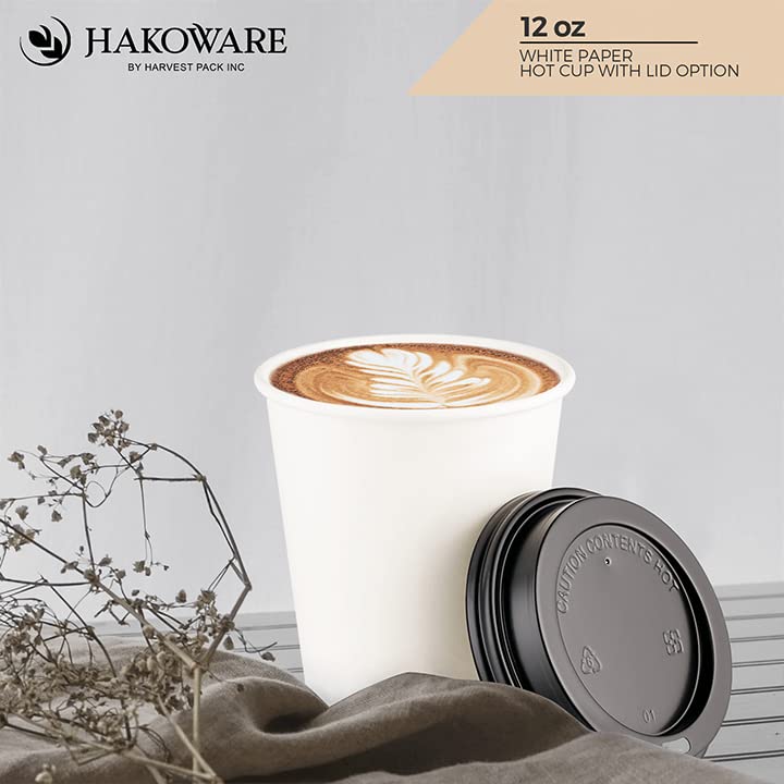1000 Count 12 oz White Disposable Paper Cups - Hot & Cold Beverage Cups for Coffee, Tea, Cocoa, Cappuccino, Latte | Perfect for Cafes, Offices, Parties & Home Use