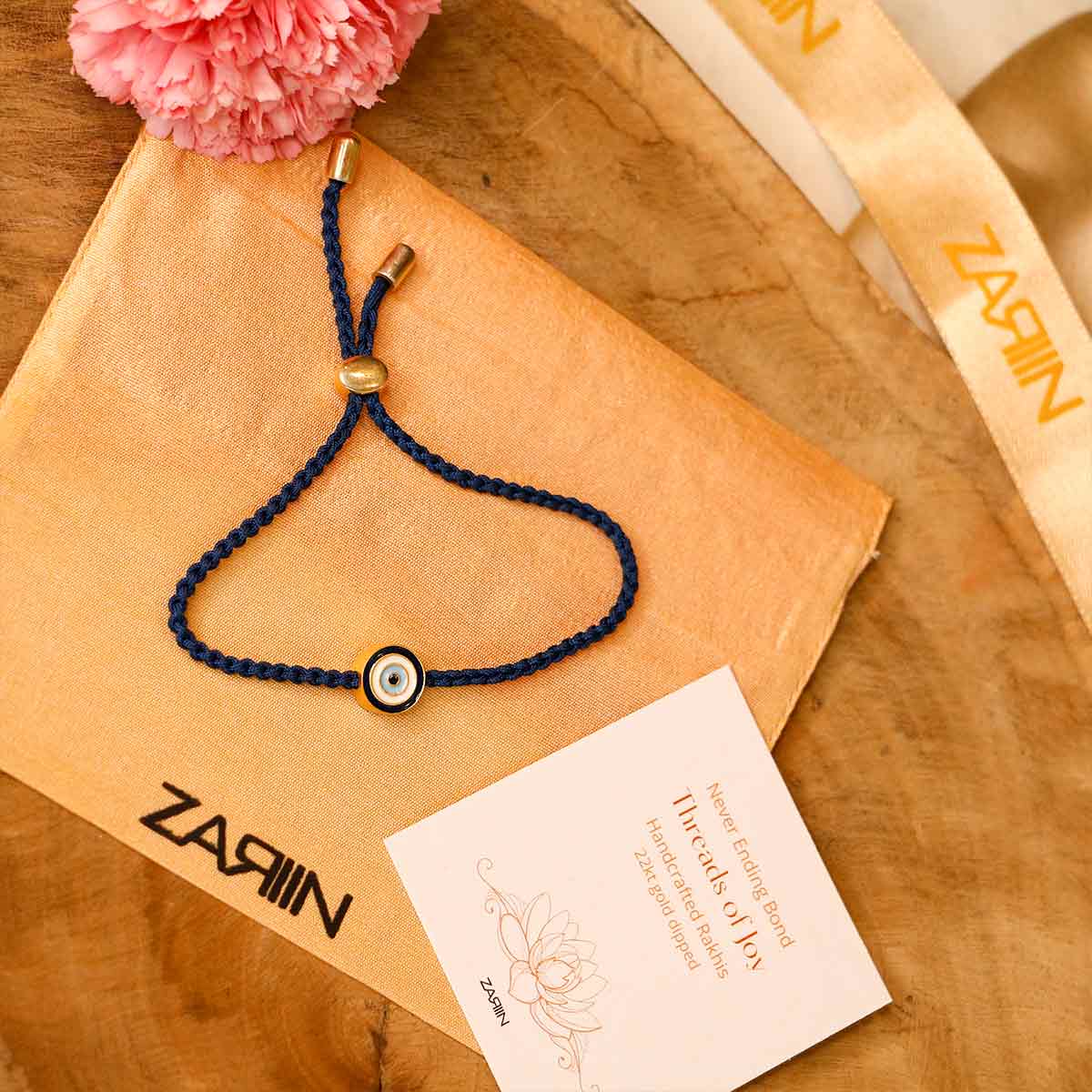 Evil Eye Protection Rakhi Bracelet - Handmade Spiritual Gift for Brothers & Sisters - Perfect for Raksha Bandhan, Birthdays & Blessing Ceremonies