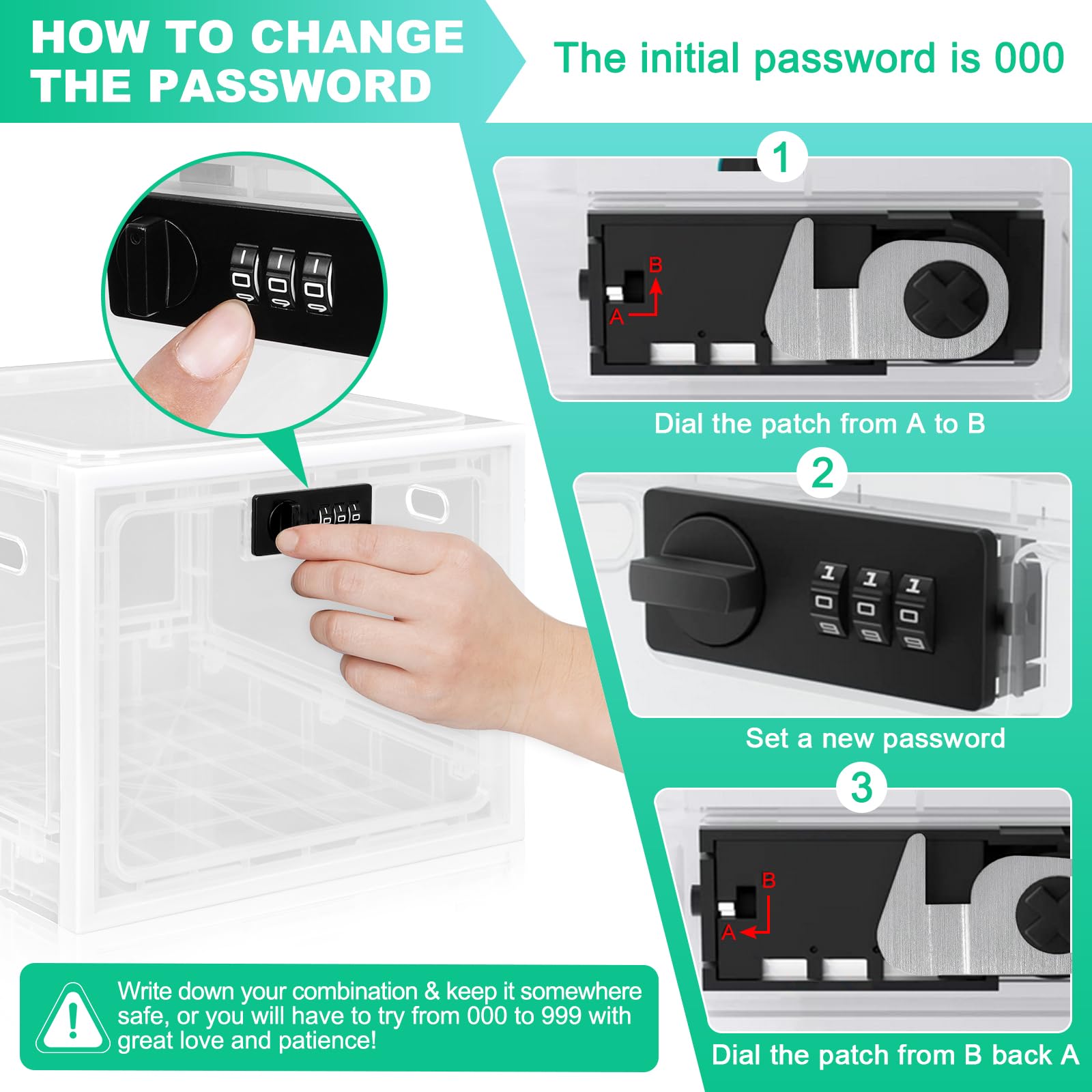 Secure Medicine Lock Box with Combination Code - Office & Home Storage Cabinet for Fridge Food, Electronics & Phones - Ideal for Home, Dorm & Office Organization