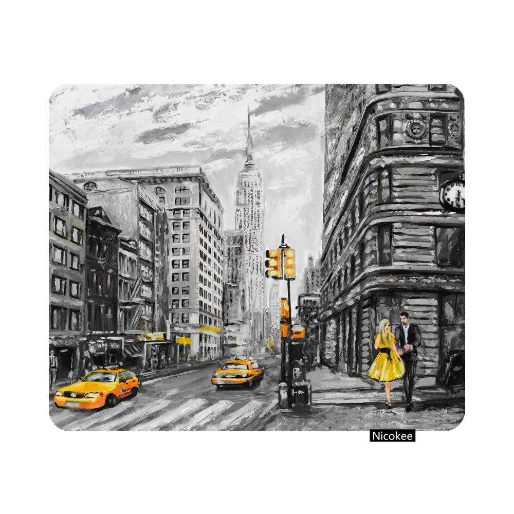 Non-Slip Gaming Mouse Pad - 9.5x7.9 Inch Rubber Base Computer Mousepad for PC, Laptop, Office & Home Use | Durable Desk Mat for Work, Gaming & Daily Computing | New York Inspired Design