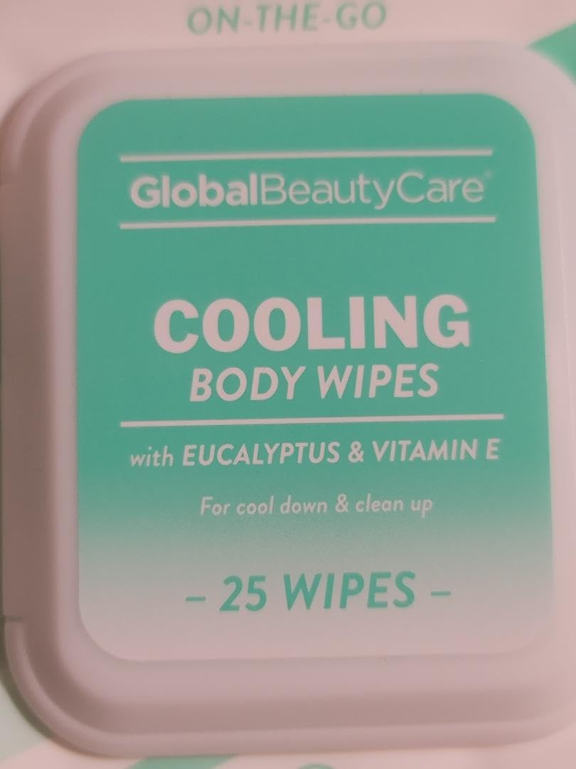 GlobalBeautyCare Cooling Body Wipes with Eucalyptus & Vitamin E - 25 Count | Refreshing Wipes for Post-Workout, Travel & Outdoor Activities