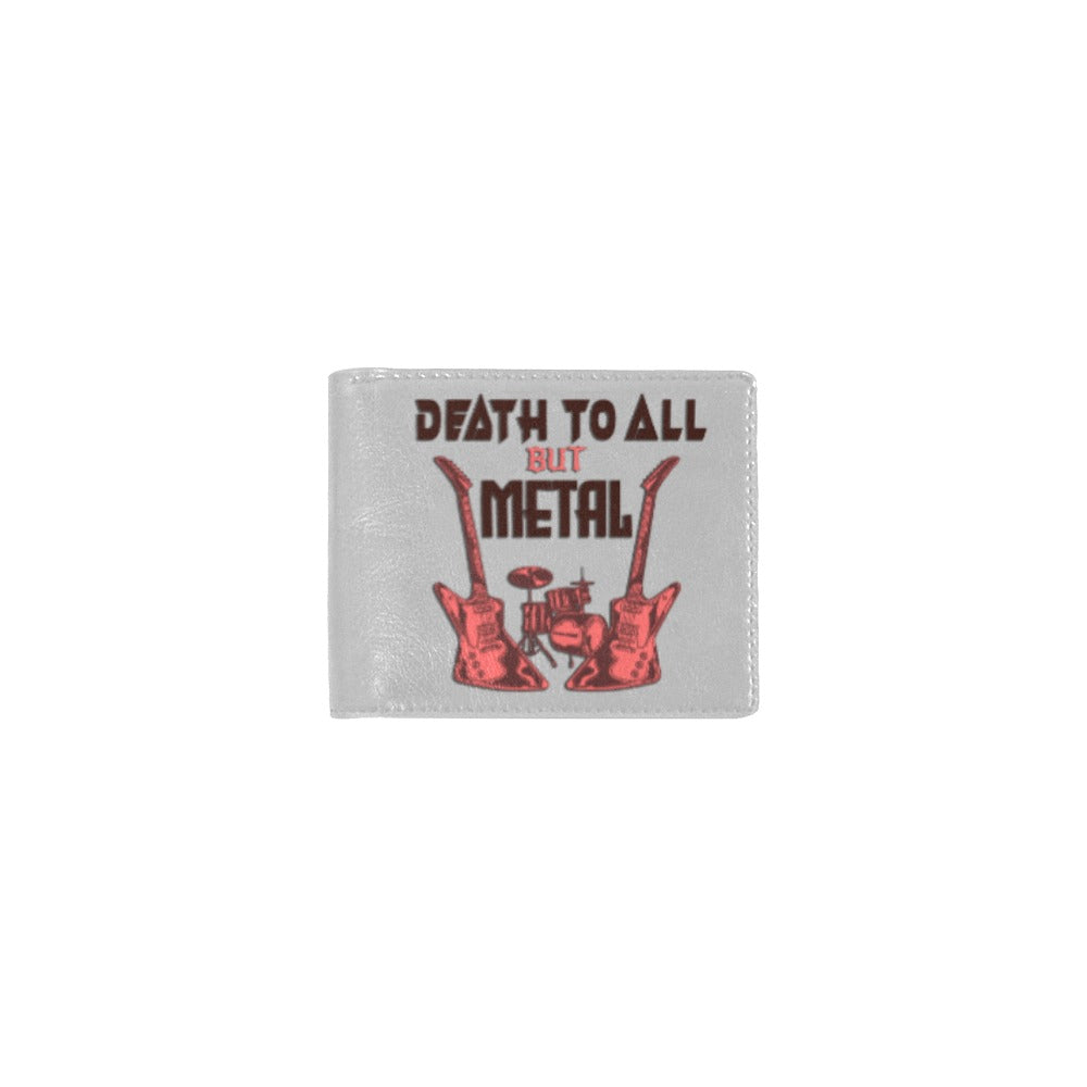 Death To All But Metal Mini Bifold Wallet - Punk Rock Style Slim RFID Blocking Wallet for Men - Perfect for Concerts, Nightlife & Everyday Use