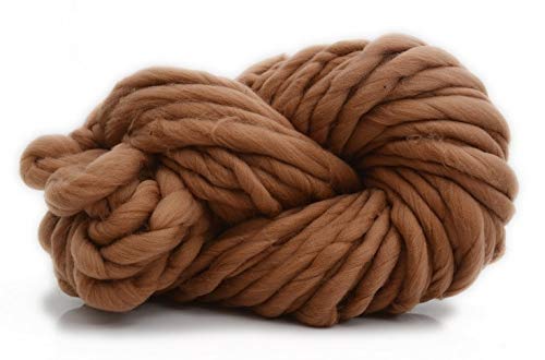 250g Chunky Wool Blend Yarn for Hand Knitting & Finger Crocheting - Soft DIY Yarn for Scarves, Blankets & Hats - Premium Knitting Supplies in Deep Khaki - Perfect for Winter Crafts & Cozy Home Projects