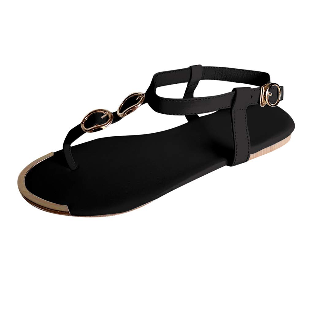 Gibobby Women's Summer Rhinestone Flat Sandals - Comfortable Cute Jeweled Thong Sandals for Casual Wear | Beach, Vacation, and Everyday Use