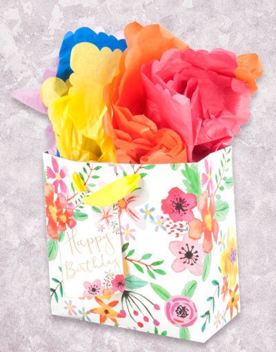 Premium Medium Square Gift Bags for Flowers - Elegant Floral Present Packaging for Birthdays, Weddings & Special Occasions