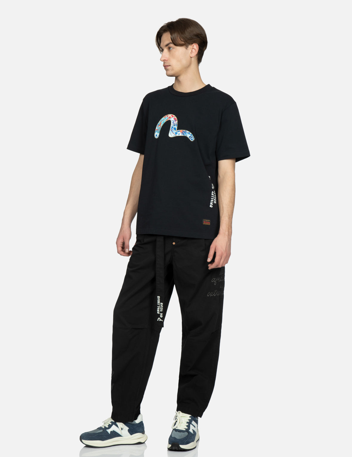 Kamon & Slogan Embroidered Loose Fit Casual Pants - Comfortable Streetwear for Men & Women | Perfect for Daily Wear, Yoga, and Lounge