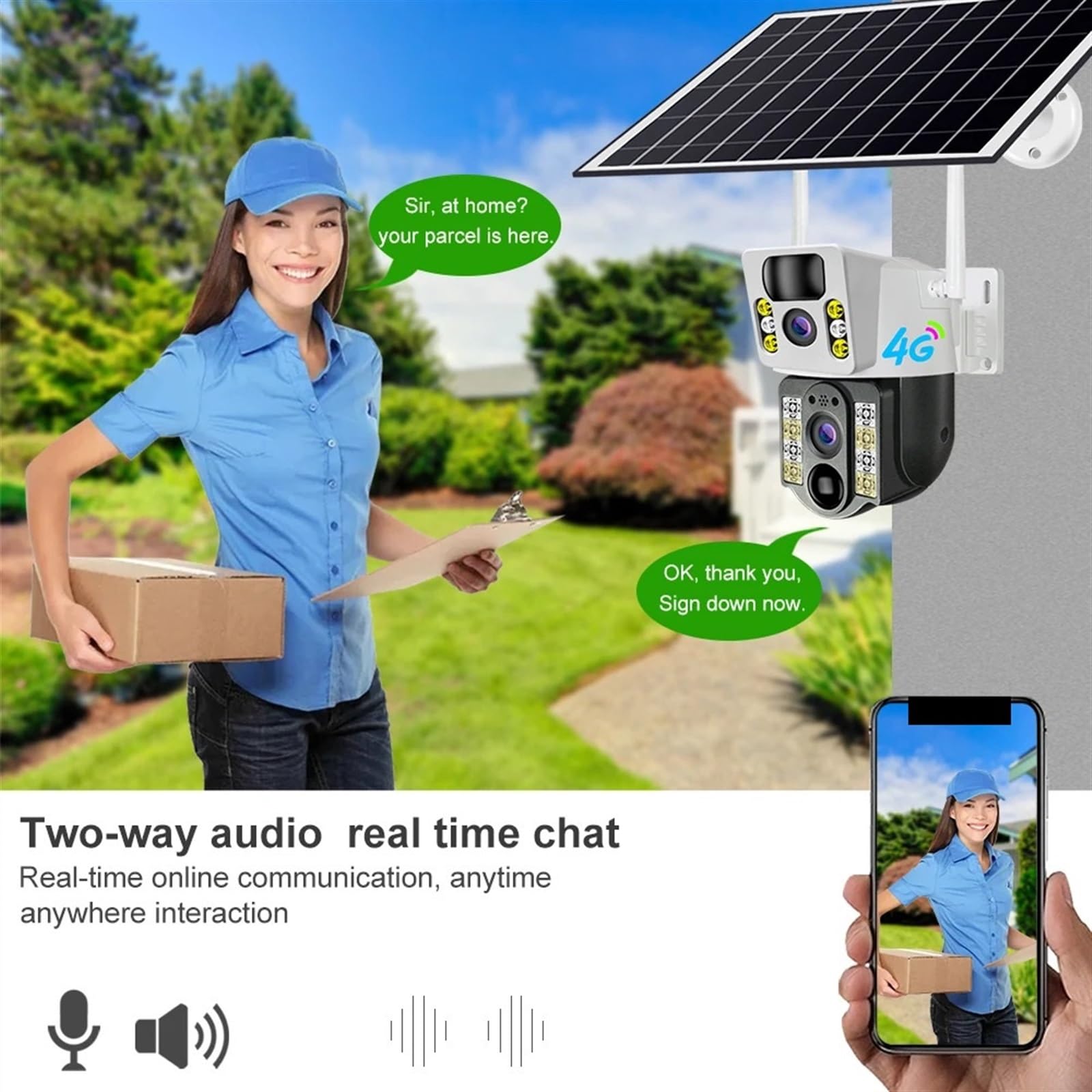 8MP 4K Wireless Solar Security Camera Outdoor with 4G SIM, Dual Lens, PIR Night Vision & 64GB Card - IP CCTV Home Protection Monitor for Day/Night Surveillance (Ideal for Backyard, Garage & Perimeter Security)