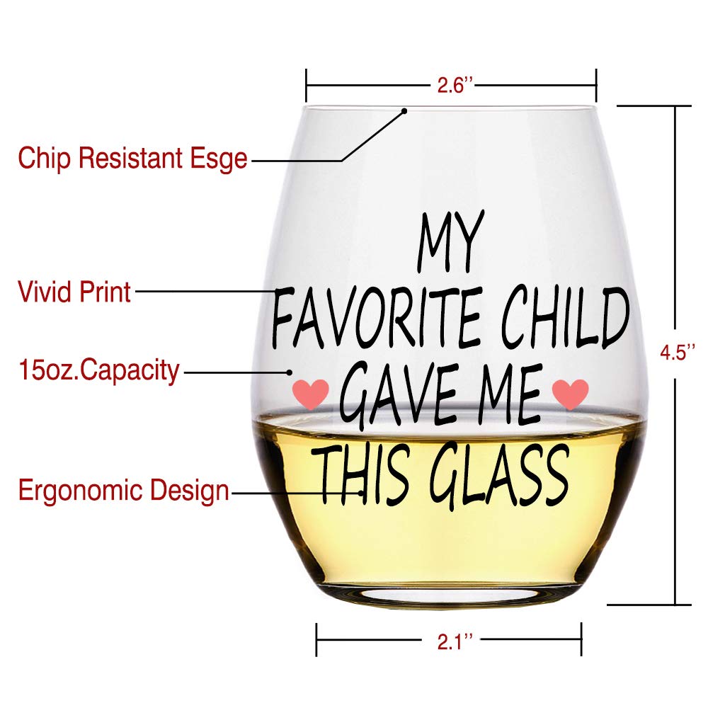 Funny Wine Glass for Mom - Best Novelty Birthday & Mother's Day Gift from Daughter/Son - Humorous Wine Cup for Women - Perfect Gift for Parents - Great for Parties, Relaxation & Celebrations