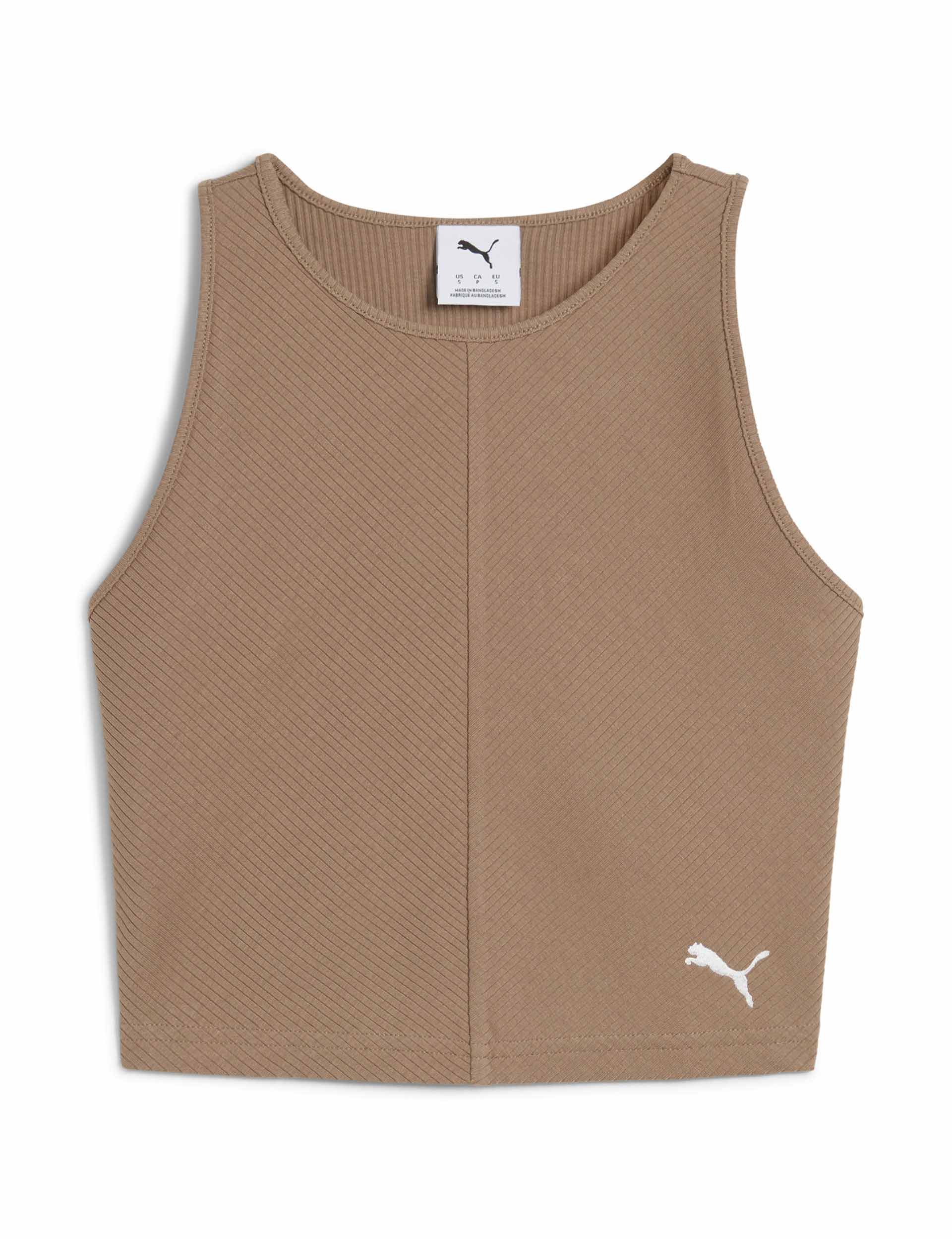 Wardrobe Essentials Ribbed Crop Top in Totally Taupe - Perfect for Layering, Casual Outfits & Summer Fashion