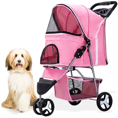 Stroller w/ basket-Pink