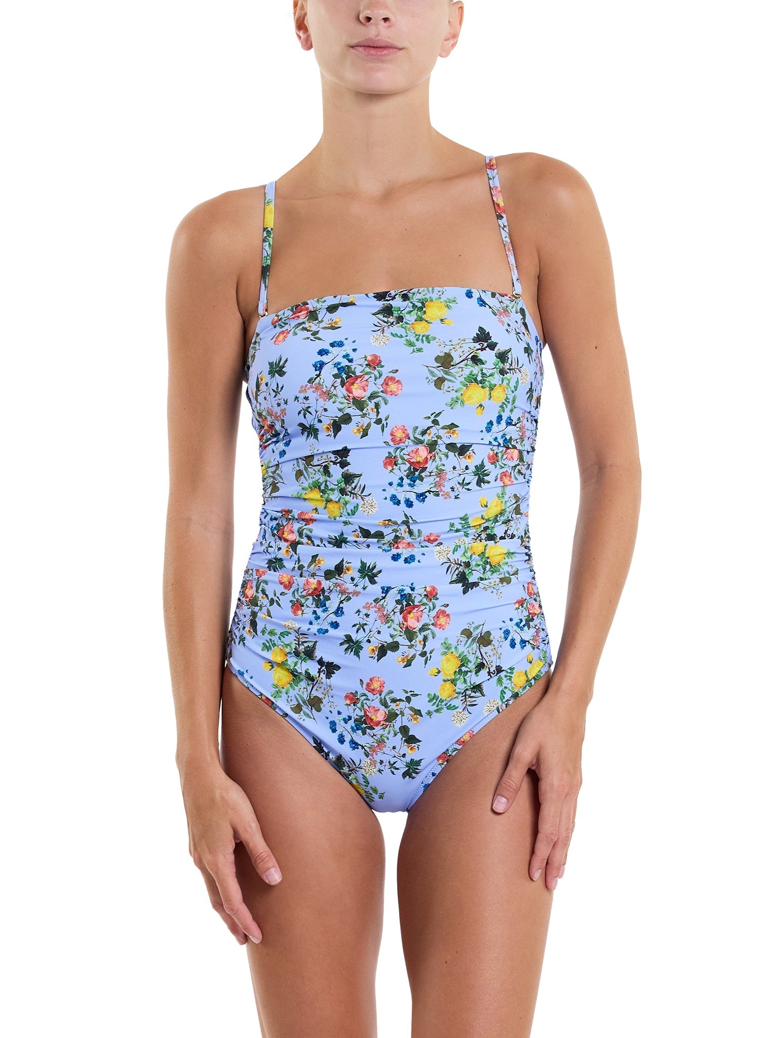 Women's Bandeau One Piece Swimsuit - Sexy Monokini Bathing Suit with Adjustable Straps & High Waist for Beach, Pool, Vacation & Summer Swimwear