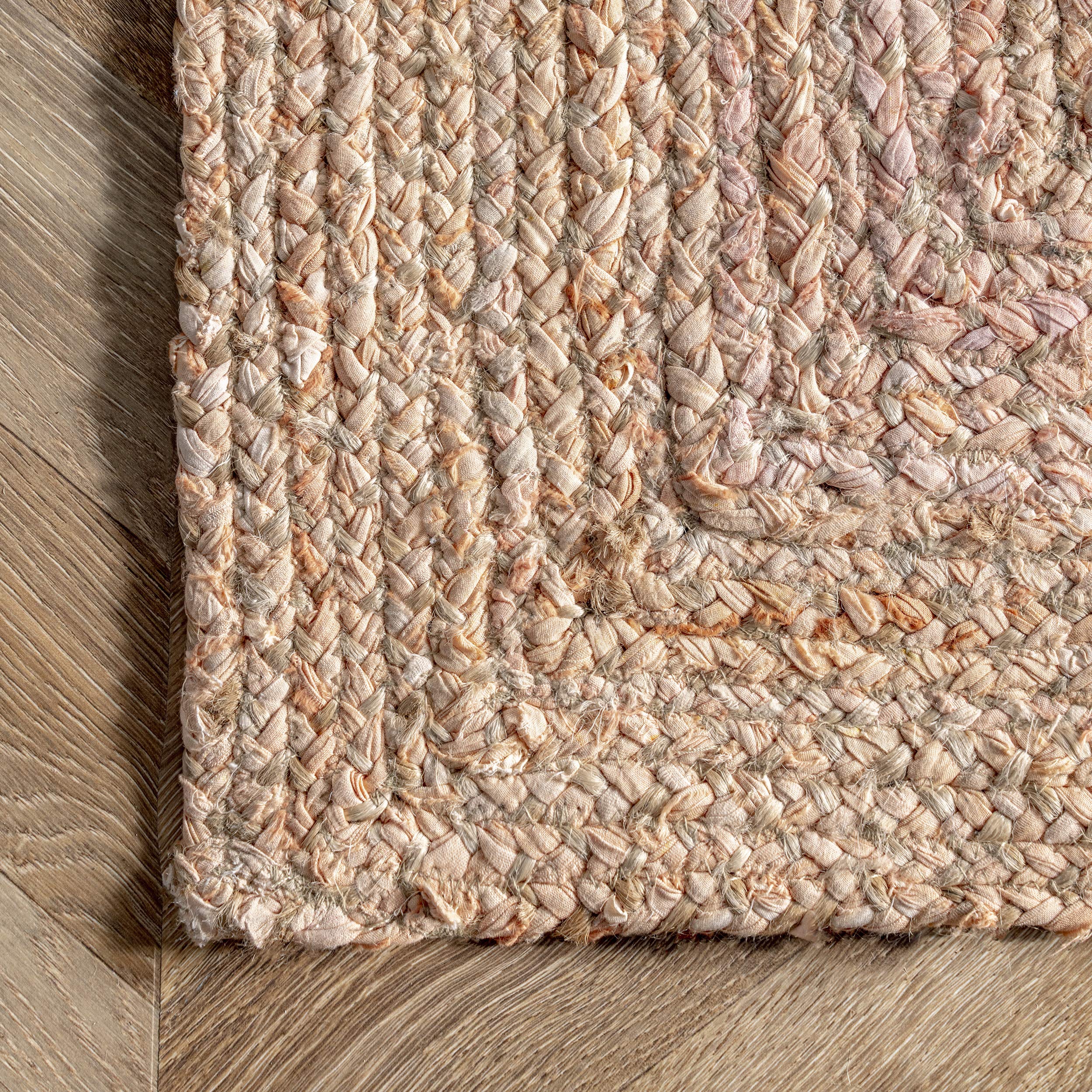 nuLOOM Hand Braided Otelia Denim and Jute Area Rug 5'x8' - Soft Beige Bohemian Style Rug for Living Room, Bedroom, or Dorm Decor