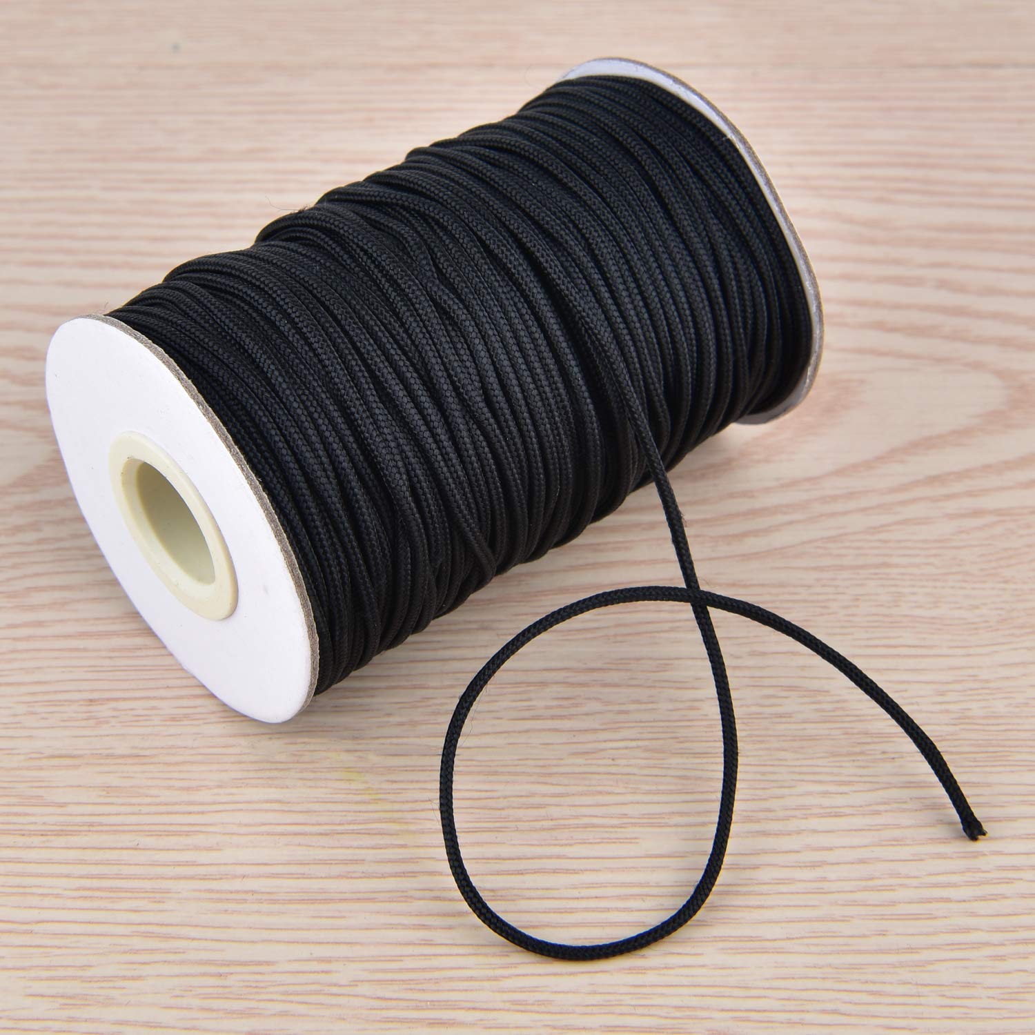 2 Roll Braided Nylon Lift Shade Cord with Wood Pendants - 55 Yards 1.8mm Replacement Blind String for Window Blinds, Roman Shades, DIY Crafts & Gardening - Perfect for Home Decor, Plant Support & Handmade Projects