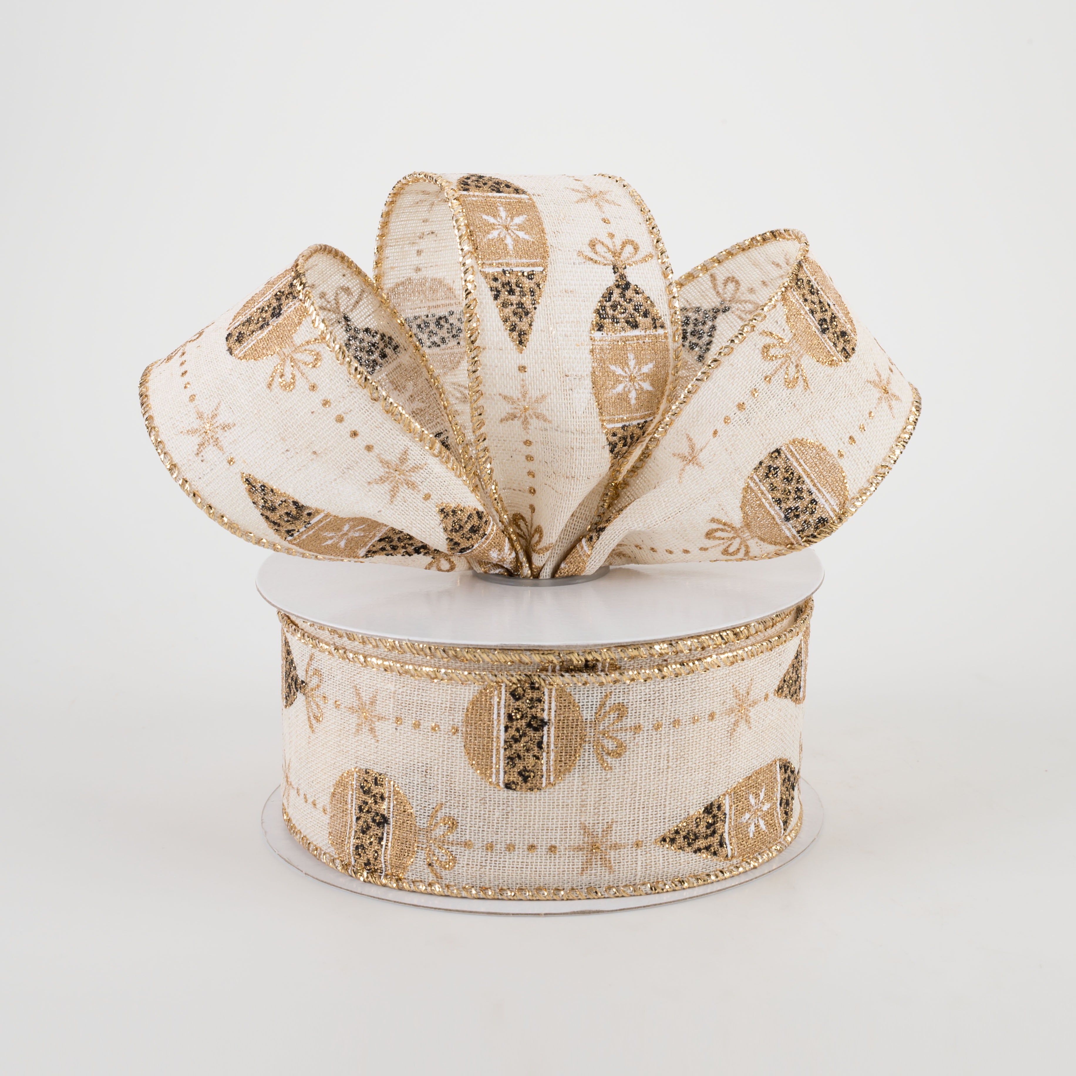 1.5 Inch Ivory Cheetah Print Ribbon - 10 Yards Decorative Craft Ribbon for Gift Wrapping, DIY Projects, Christmas Ornaments and Home Decor