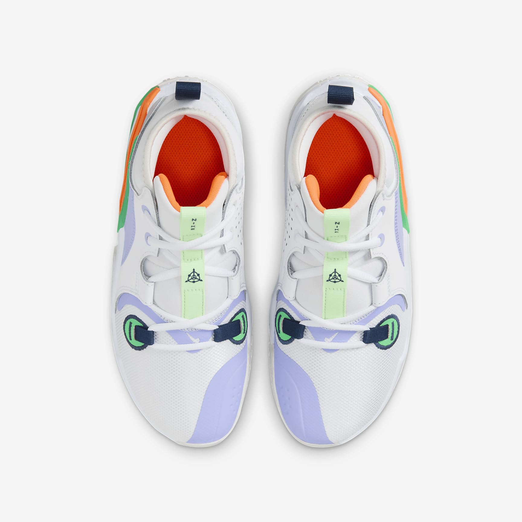 Nike Air Zoom Crossover 2 Big Kids' Basketball Shoes - Size 7 | White/Purple Pulse/Vapor Green/Total Orange (FB2689-101) | High-Performance Youth Basketball Sneakers for Court Play & Training