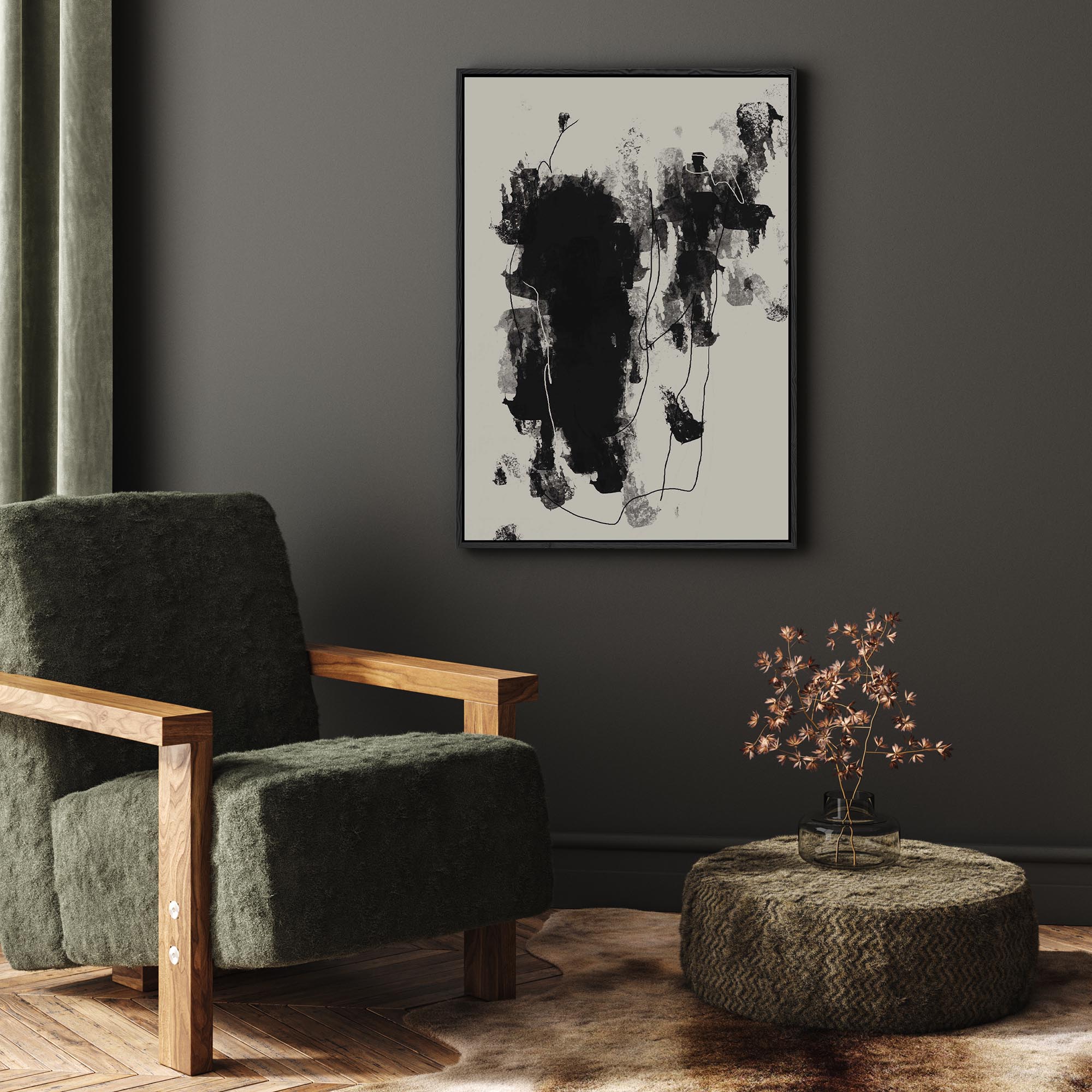 Rise And Fall Framed Canvas Wall Art - Modern Abstract Painting for Living Room, Bedroom & Office Decor | Ready to Hang Home Decoration