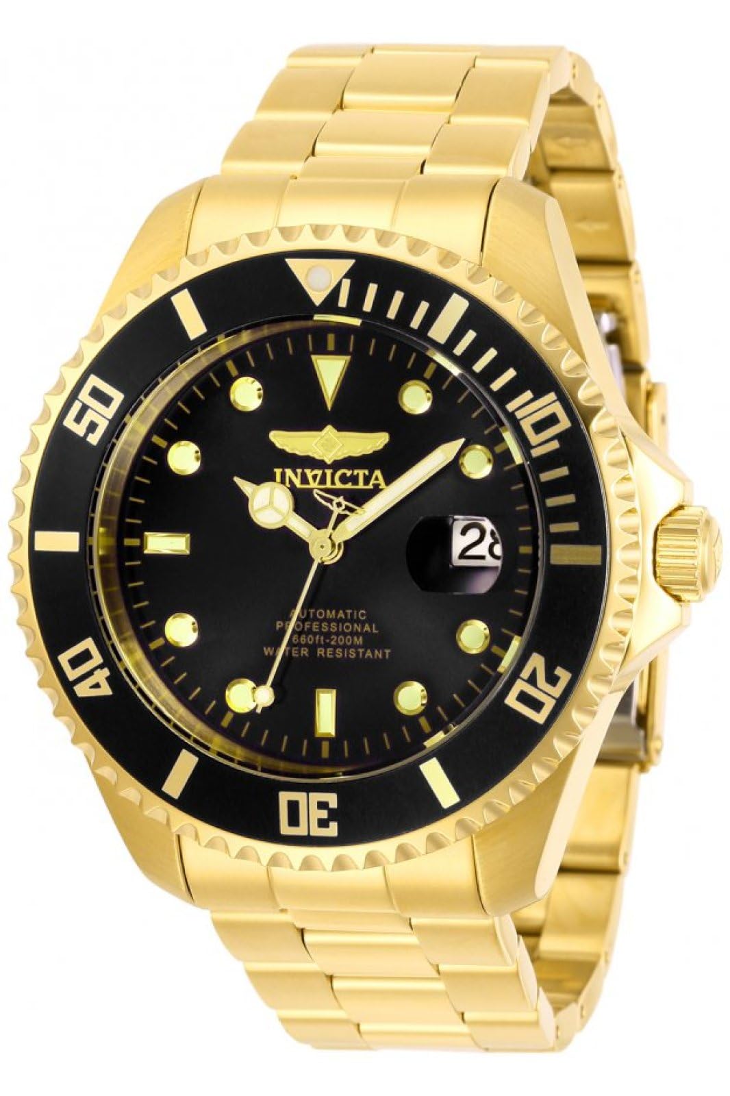 Invicta Pro Diver Men's Automatic Watch - 40mm Stainless Steel Case, Black Dial, Date Window - Perfect for Scuba Diving, Swimming & Everyday Wear