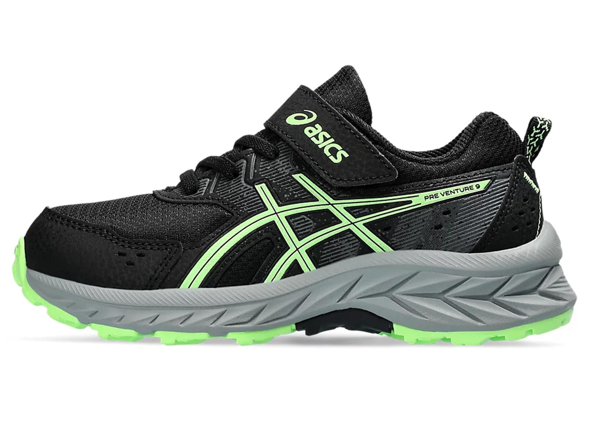 ASICS Kids PreVenture 9 PS Running Shoes - Black/White (1014A277-004) - Lightweight Athletic Sneakers for Boys & Girls - Perfect for School, Playground & Daily Activities