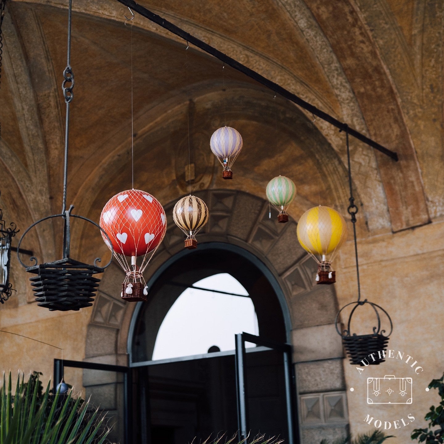 Authentic Rainbow Pastel Hot Air Balloon Hanging Decor - 30cm Travel-Themed Nursery & Kids Room Decoration for Birthday Parties & Baby Showers
