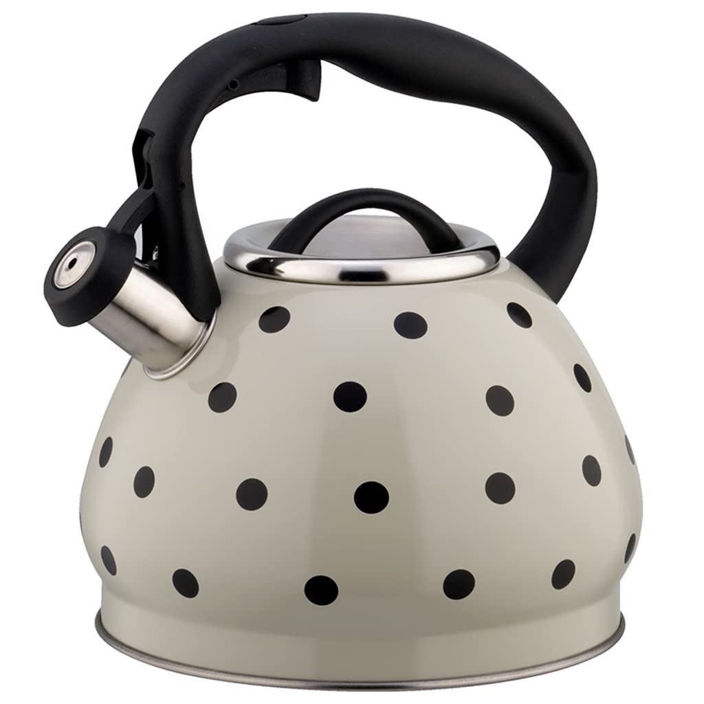 Premium Stainless Steel Whistling Tea Kettle - 3L Large Capacity Stovetop Teapot with Heat-Resistant Ergonomic Handle - Perfect for Home, Office & Restaurant Use - Elegant White Design