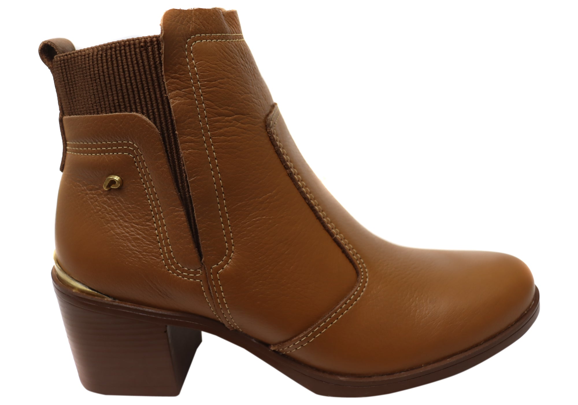 Pegada Lane Women's Mid Heel Leather Ankle Boots - Made in Brazil - Comfortable & Stylish for Work, Party & Everyday Wear