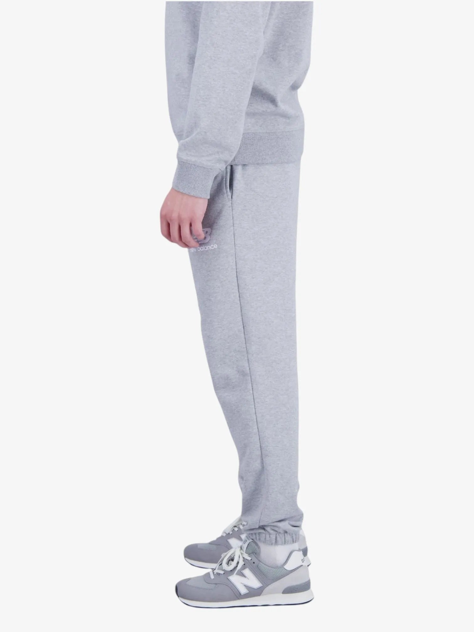 New Balance Essentials Stacked Sweatpants for Men & Women - Gray Joggers for Running, Gym, Lounge & Casual Wear