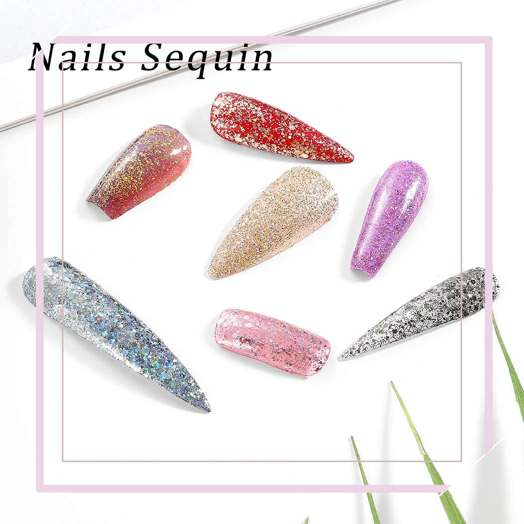 12 Colors Holographic Glitter Superfine Nail Sequins - Iridescent Paillette Mix for Nail Art & DIY Manicure - Perfect for Acrylic Nails, Gel Polish, and Salon Nail Designs