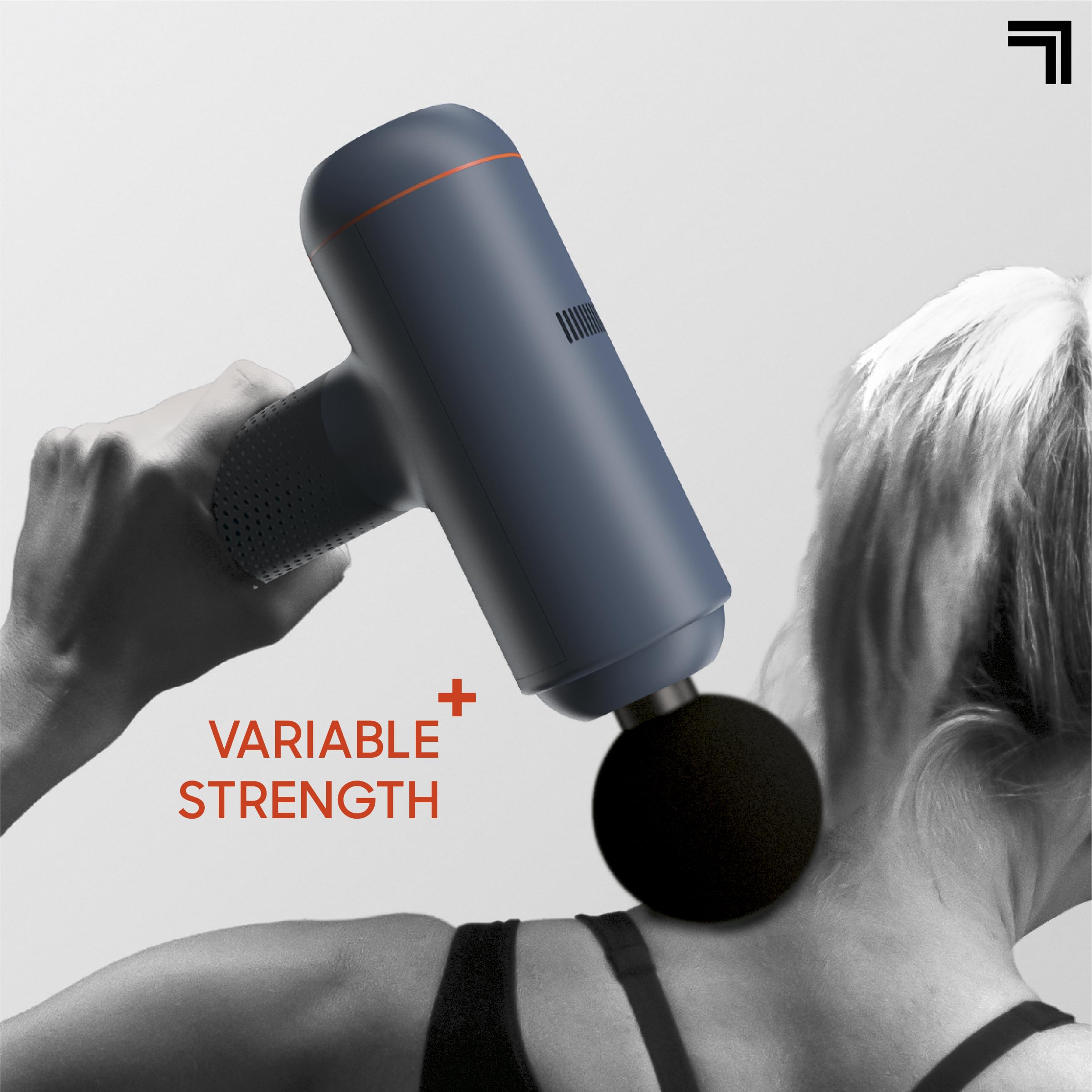 Sharper Image Powerboost Max Deep Tissue Massage Gun - 6 Attachments, 7 Speed Levels, Ultra Quiet Percussion Massager for Back, Shoulder, Leg & Full Body Pain Relief | Handheld Muscle Recovery Tool for Athletes, Post-Workout, Office Workers & Home Use