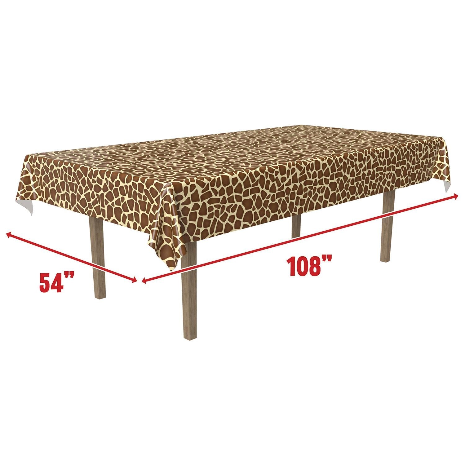 12 Pack Beistle Giraffe Print Party Table Covers - Colorful Animal Theme Disposable Tablecloths for Birthday Parties, Baby Showers & Safari Themed Events